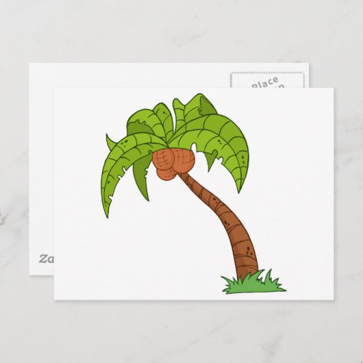 Cartoon Palm Tree Postkarte (Vorne/Hinten)
