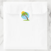 Cartoon Palm Tree Runder Aufkleber (Tasche)