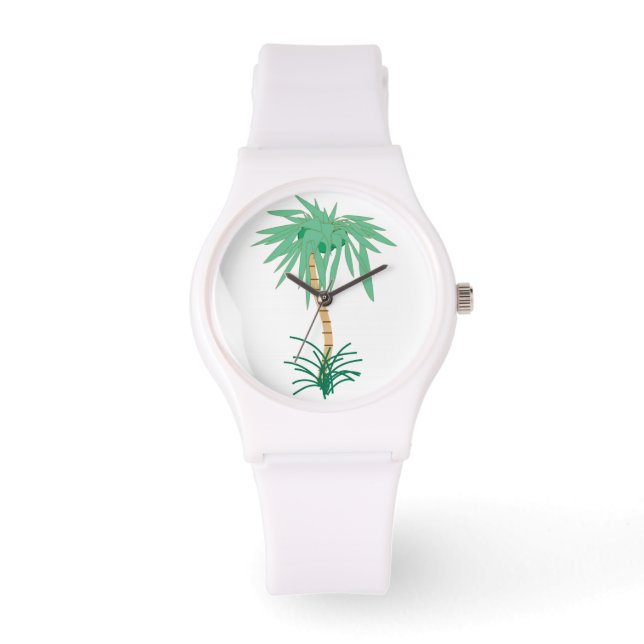 Cartoon Palm Tree Sporty Watch Armbanduhr (Vorderseite)