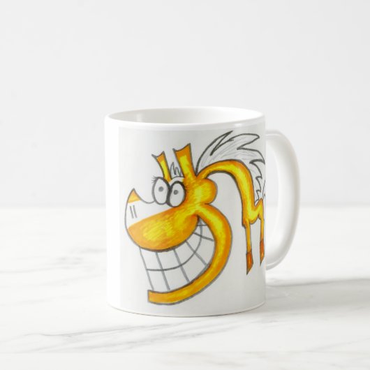 Cartoon Palomino-PferdeTasse Kaffeetasse (VorderseiteRechts)