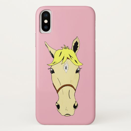 Cartoon Palomino Pony auf Rosa Case-Mate iPhone Hülle (Rückseite)