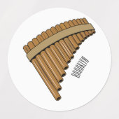 Cartoon Pan Flam / PanPipes Etiketten (Design 1)