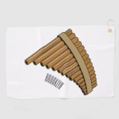 Cartoon Pan Flam / PanPipes Golfhandtuch (Horizontal)