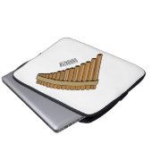 Cartoon Pan Flam / PanPipes Laptopschutzhülle (Vorne Knopf)