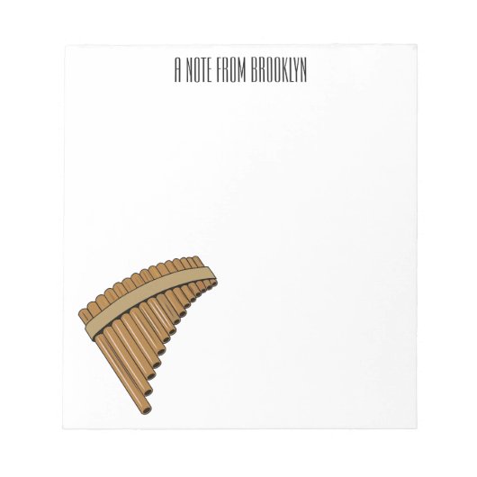 Cartoon Pan Flam / PanPipes Notizblock (Vorderseite)
