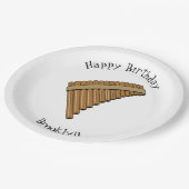 Cartoon Pan Flam / PanPipes Pappteller (Schrägansicht)