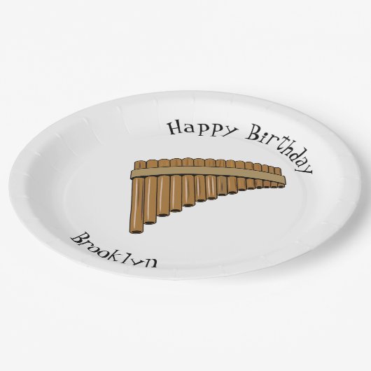 Cartoon Pan Flam / PanPipes Pappteller (Schrägansicht)