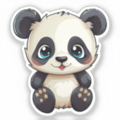 Cartoon Panda Aufkleber (Vorderseite)