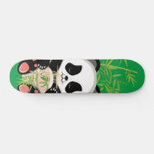 Cartoon Panda Bären essen Räuber Skateboard (Horizontal)