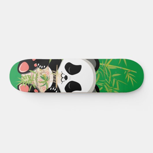 Cartoon Panda Bären essen Räuber Skateboard (Horizontal)
