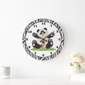 Cartoon-Panda-Bärnuhr Große Wanduhr (Zuhause)