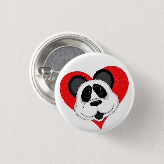 Cartoon Panda Bear Adorable Button (Vorne & Hinten)
