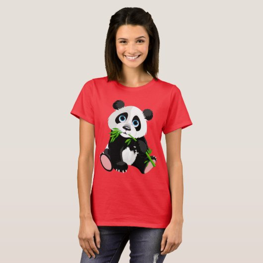 Cartoon Panda Bear T-Shirt (Vorne ganz)