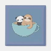 Cartoon Panda Bear und Sloth Magnet (Vorne)