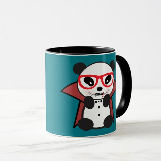 Cartoon Panda Bear Vampire Tasse - Panda Lover Ges (VorderseiteRechts)