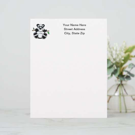 Cartoon-Panda Briefkopf (Stehend Vorderseite)