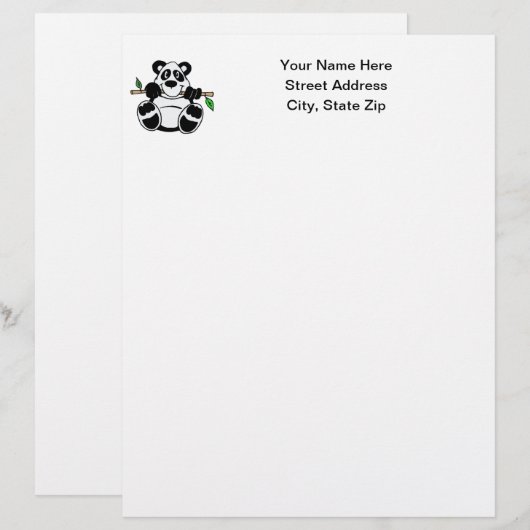 Cartoon-Panda Briefkopf (Vorne/Hinten)