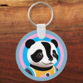 Cartoon Panda - farbenfrohe Illustration Schlüsselanhänger (Vorderseite)