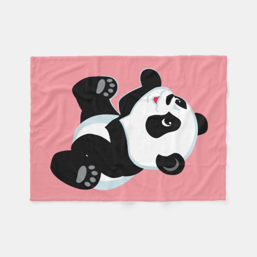 Cartoon Panda Fleecedecke (Vorderseite (Horizontal))