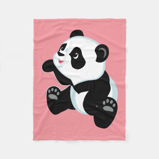Cartoon Panda Fleecedecke (Vorderseite)
