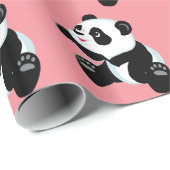 Cartoon Panda Geschenkpapier (Rolleneckpunkt)