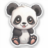 Cartoon Panda Illustration Aufkleber (Vorderseite)