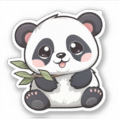 Cartoon Panda Illustration Aufkleber (Vorderseite)