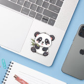 Cartoon Panda Illustration Aufkleber (Laptop mit iPhone)