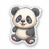 Cartoon Panda Illustration Aufkleber (Vorderseite)