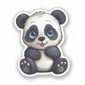 Cartoon Panda Illustration Aufkleber (Vorderseite)