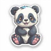 Cartoon Panda Illustration Aufkleber (Vorderseite)