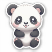 Cartoon Panda Illustration Aufkleber (Vorderseite)