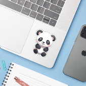 Cartoon Panda Illustration Aufkleber (Laptop mit iPhone)