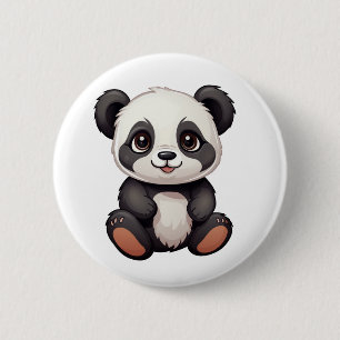 Cartoon Panda Illustration Button