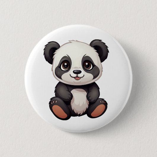 Cartoon Panda Illustration Button (Vorderseite)