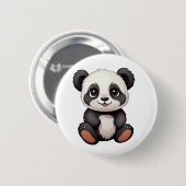 Cartoon Panda Illustration Button (Vorne & Hinten)