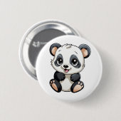 Cartoon Panda Illustration Button (Vorne & Hinten)