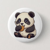 Cartoon Panda Illustration Button (Vorderseite)