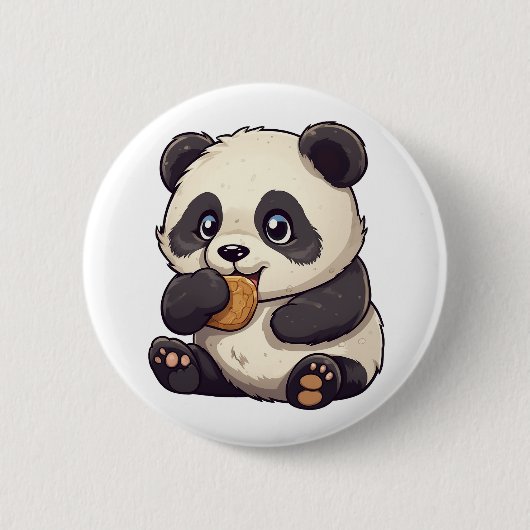 Cartoon Panda Illustration Button (Vorderseite)