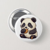 Cartoon Panda Illustration Button (Vorne & Hinten)