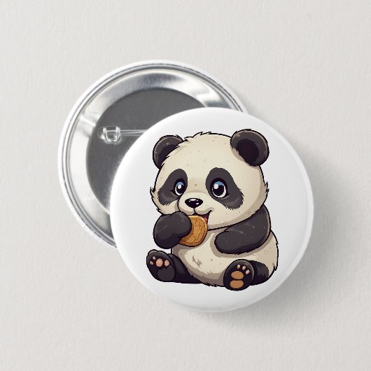 Cartoon Panda Illustration Button (Vorne & Hinten)