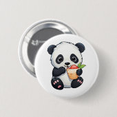 Cartoon Panda Illustration Button (Vorne & Hinten)