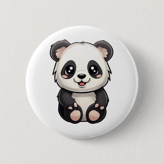 Cartoon Panda Illustration Button (Vorderseite)
