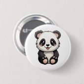 Cartoon Panda Illustration Button (Vorne & Hinten)