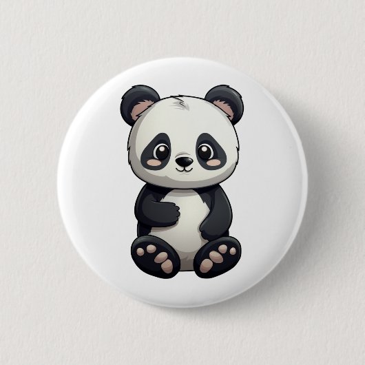 Cartoon Panda Illustration Button (Vorderseite)