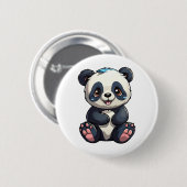 Cartoon Panda Illustration Button (Vorne & Hinten)