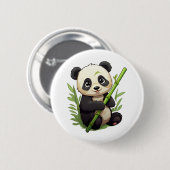 Cartoon Panda Illustration Button (Vorne & Hinten)