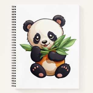 Cartoon Panda Illustration Notizblock