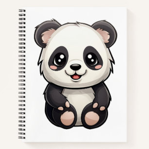 Cartoon Panda Illustration Notizblock