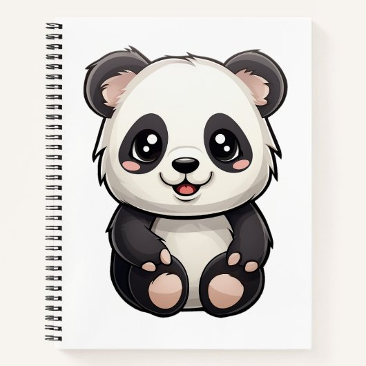 Cartoon Panda Illustration Notizblock (Vorderseite)